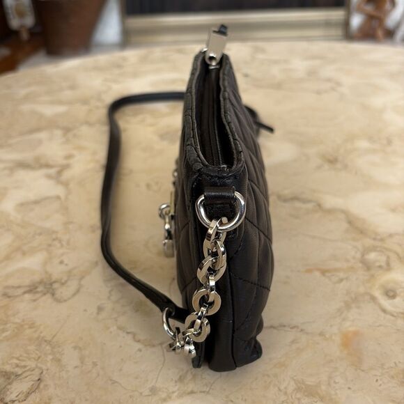 Calvin Klein Quilted Lambskin Leather Padlock & Chain Strap Mini Crossbody Bag - Picture 9 of 15